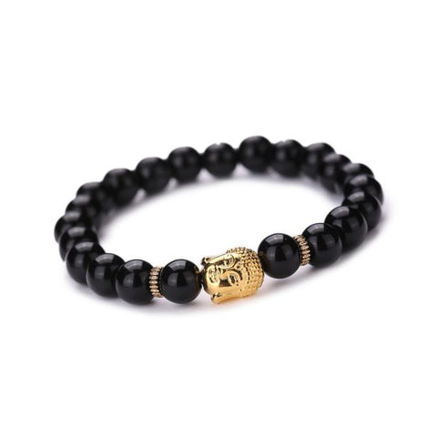 Women Men Bracelet Buddha Elastic Beaded Bracelet Chain Charm Bracelets Jewelry - R