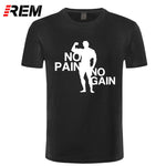 REM Adult T Shirts O-Neck Short Arnie No Pain No Gain Premium Tee Shirts For Men