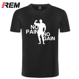 REM Adult T Shirts O-Neck Short Arnie No Pain No Gain Premium Tee Shirts For Men
