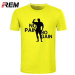 REM Adult T Shirts O-Neck Short Arnie No Pain No Gain Premium Tee Shirts For Men