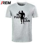 REM Adult T Shirts O-Neck Short Arnie No Pain No Gain Premium Tee Shirts For Men