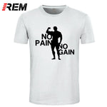 REM Adult T Shirts O-Neck Short Arnie No Pain No Gain Premium Tee Shirts For Men