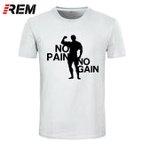 REM Adult T Shirts O-Neck Short Arnie No Pain No Gain Premium Tee Shirts For Men