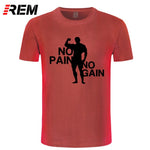 REM Adult T Shirts O-Neck Short Arnie No Pain No Gain Premium Tee Shirts For Men