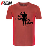 REM Adult T Shirts O-Neck Short Arnie No Pain No Gain Premium Tee Shirts For Men