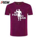 REM Adult T Shirts O-Neck Short Arnie No Pain No Gain Premium Tee Shirts For Men