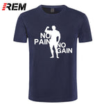 REM Adult T Shirts O-Neck Short Arnie No Pain No Gain Premium Tee Shirts For Men