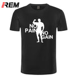 REM Adult T Shirts O-Neck Short Arnie No Pain No Gain Premium Tee Shirts For Men