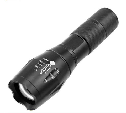 Telescopic zoom with a strong light and distant led flashlight.