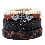 Leather Bracelets for Men Women Cuff Wrap Wristbands Braid