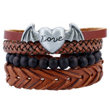Leather Bracelets for Men Women Cuff Wrap Wristbands Braid