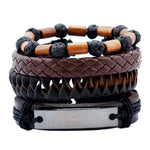 Leather Bracelets for Men Women Cuff Wrap Wristbands Braid