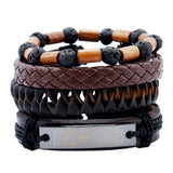 Leather Bracelets for Men Women Cuff Wrap Wristbands Braid