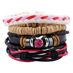 Leather Bracelets for Men Women Cuff Wrap Wristbands Braid