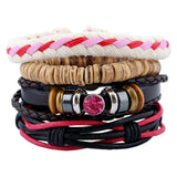 Leather Bracelets for Men Women Cuff Wrap Wristbands Braid