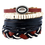 Leather Bracelets for Men Women Cuff Wrap Wristbands Braid